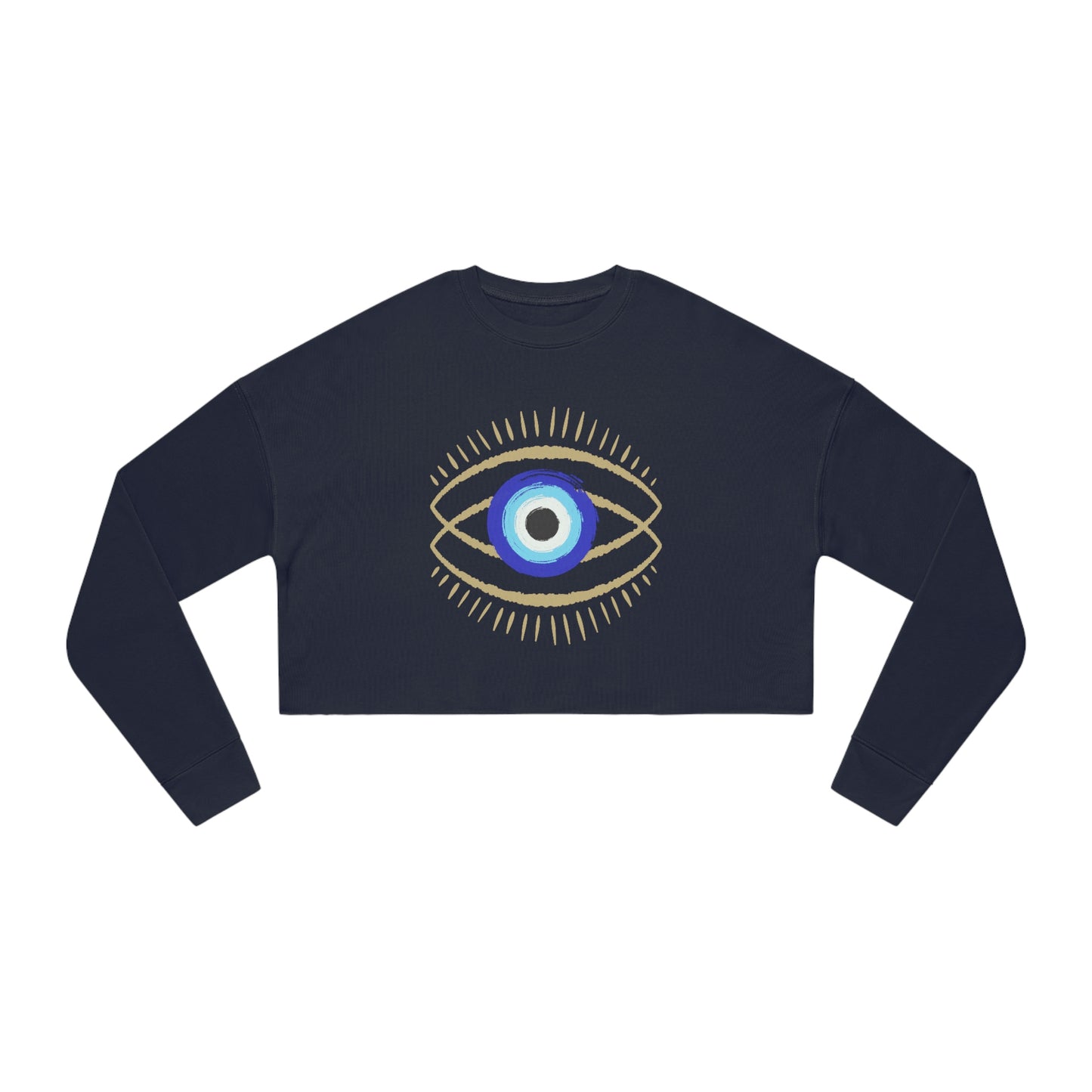 Evil Eye Protection Cropped Sweatshirt - Fashionable Defense Against Negativity