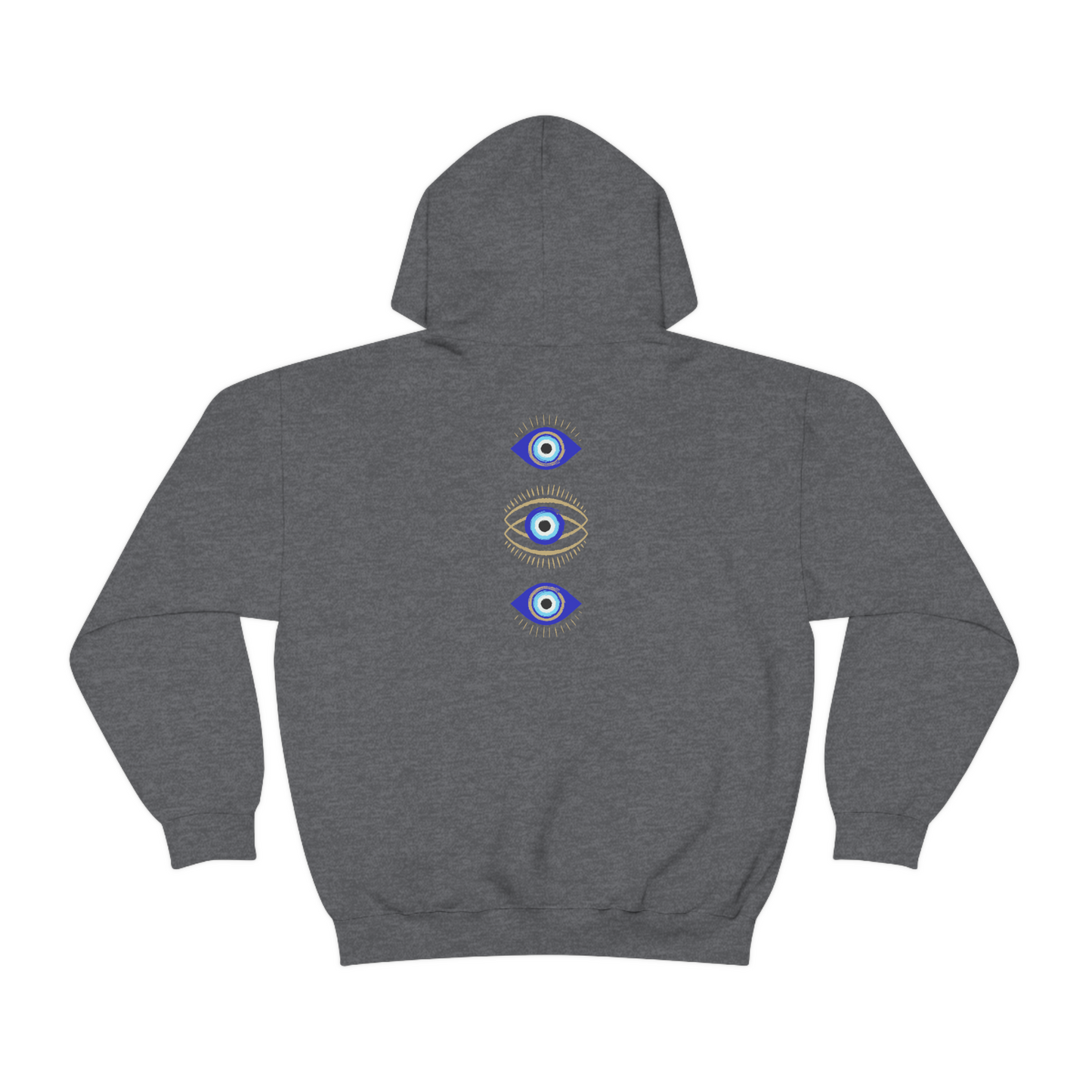 Evil Eye Pattern Hoodie - Trendy Protection Against the Evil Eye