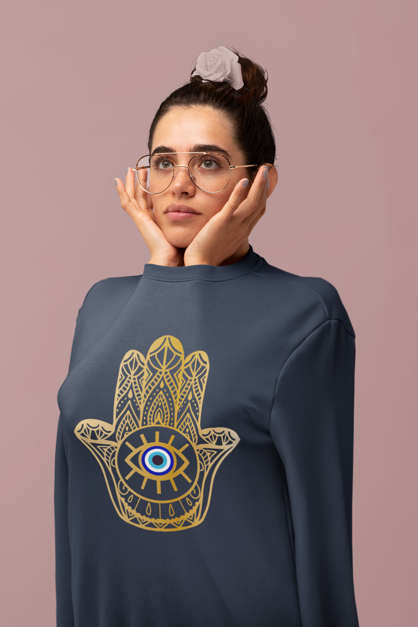 Divine Protection: Hamsa Hand Evil Eye Sweatshirt