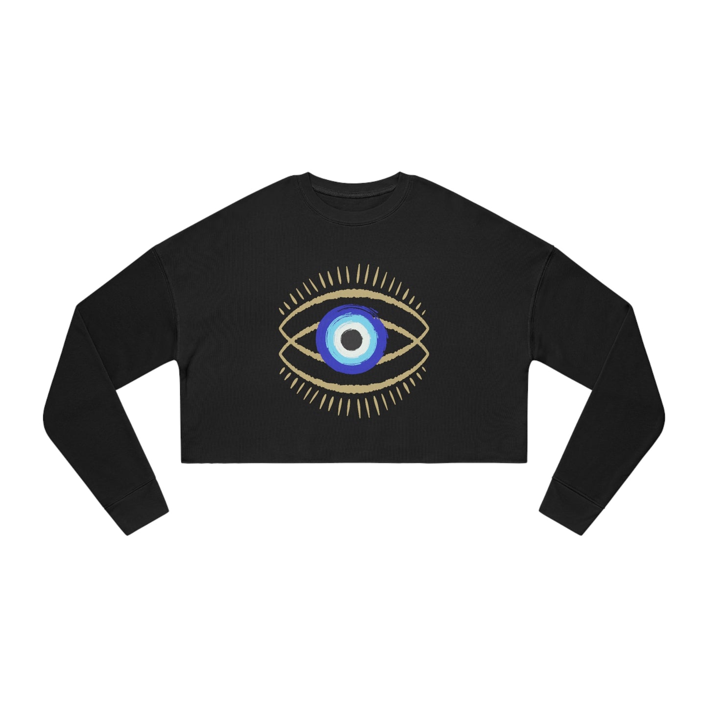 Evil Eye Protection Cropped Sweatshirt - Fashionable Defense Against Negativity