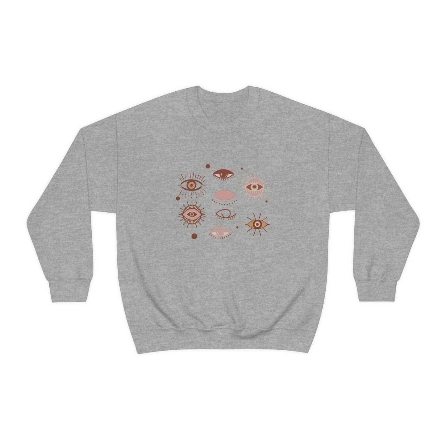 Make a Statement with our Expressive Evil Eye Crewneck Sweatshirt