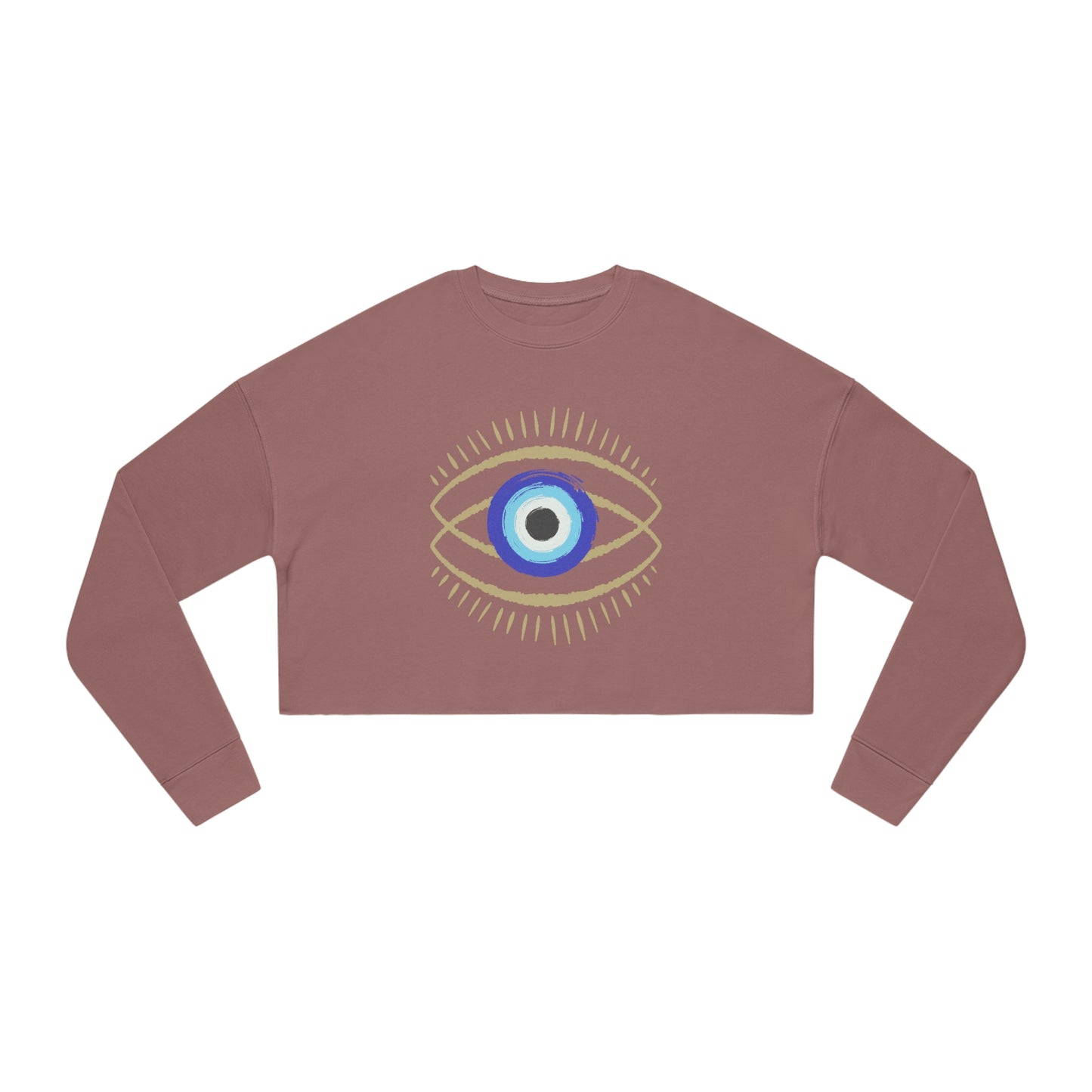 Evil Eye Protection Cropped Sweatshirt - Fashionable Defense Against Negativity