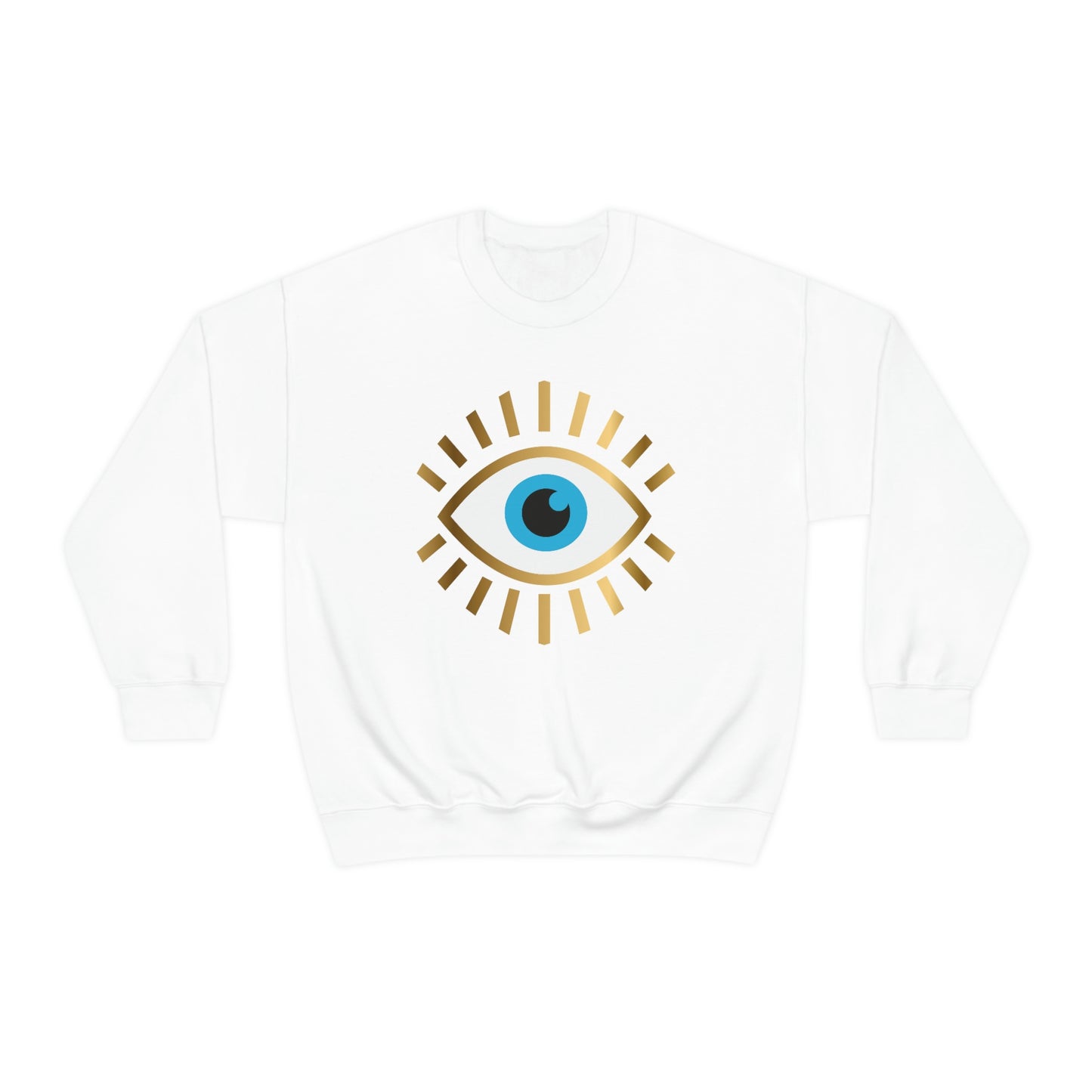 Stay Stylish and Protected with our Shimmering Evil Eye Sweatshirt