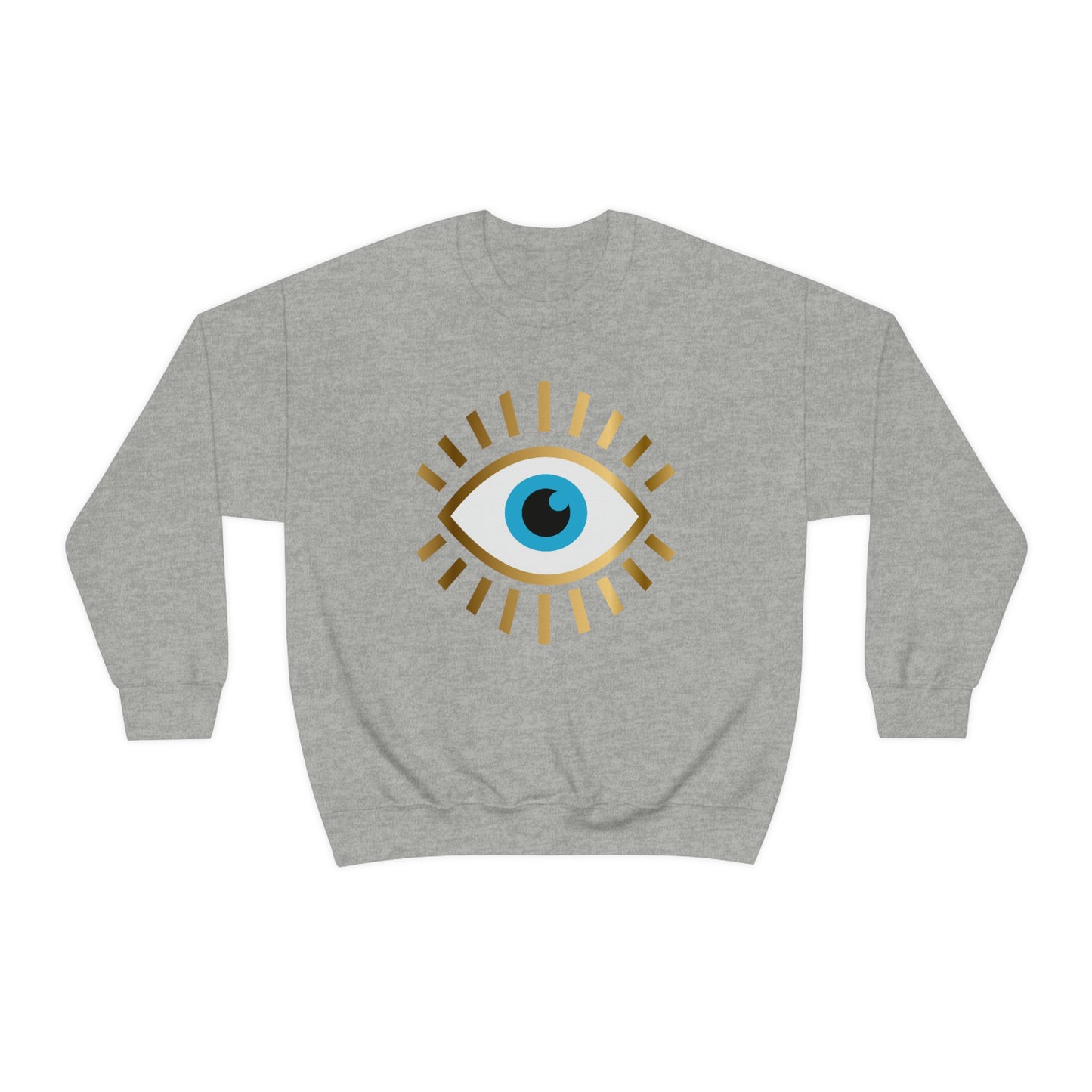 Stay Stylish and Protected with our Shimmering Evil Eye Sweatshirt